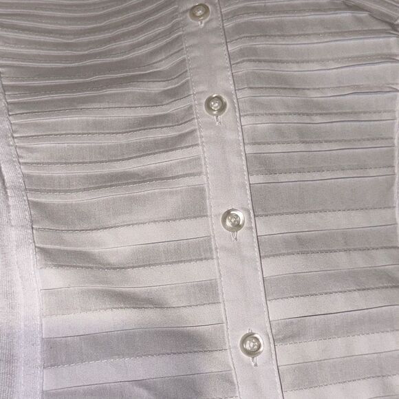 Zac & Rachael Ladies Size Medium White Button Down With Cotton Sides - Picture 9 of 10